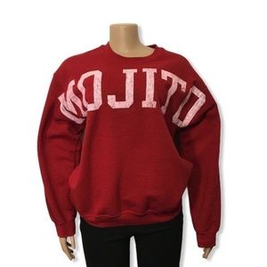 90s MV Sport Sweatshirt Burgundy Red Crewneck Lake Erie Mojito Put in Bay size M